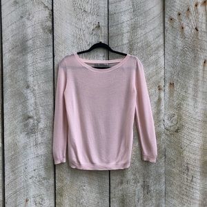 Zara | lightweight pink sheer back sweater